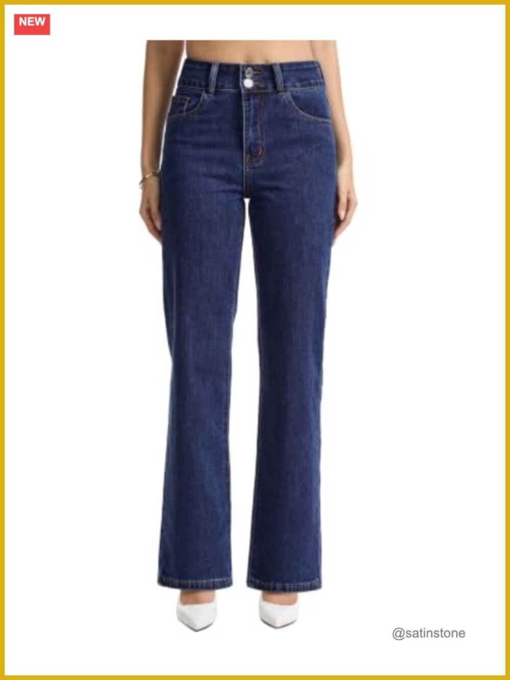 VIPONES Women High Waisted Straight Leg Stretchy Denim Jeans